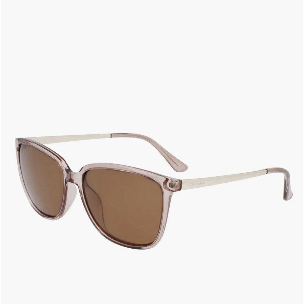 Cole Haan CH9031 57mm Polarized Square Sunglasses In Taupe Crystal New